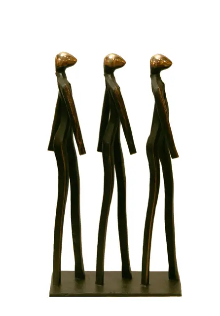 Samen onderweg, Brons, hoogte 30 cm