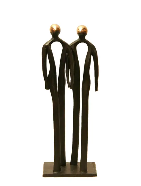 Samen op weg, Brons, hoogte 30 cm