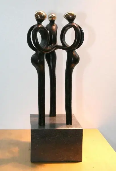 Samenwerking, Brons, hoogte 50 cm