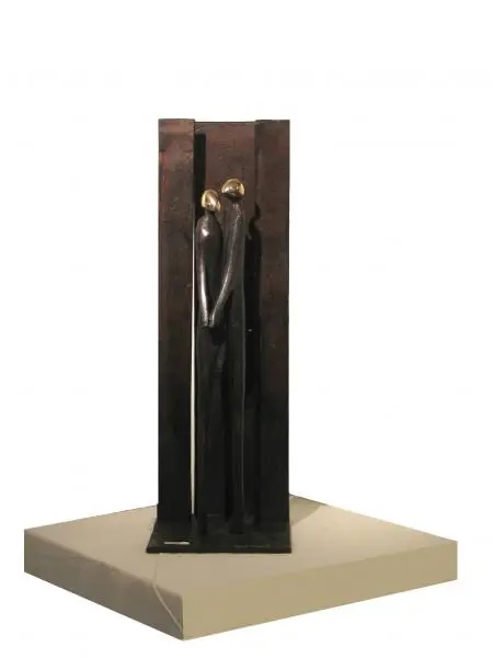 Verliefd koppel, Brons, hoogte 40 cm