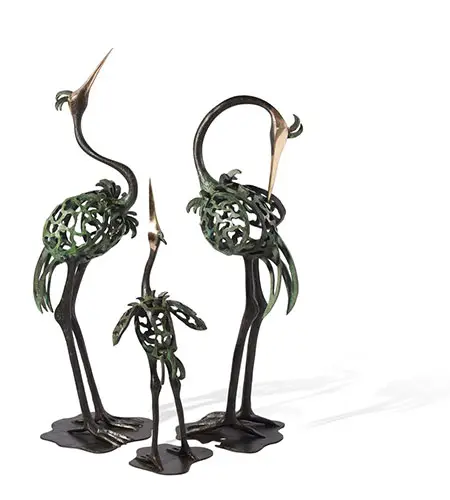 Kraanvogels, Brons 126 × 40 cm