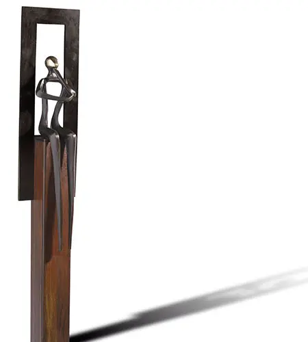 De denker, Brons 76 × 20 cm