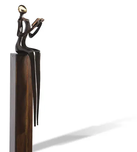 De lezer, Brons 65 × 15 cm