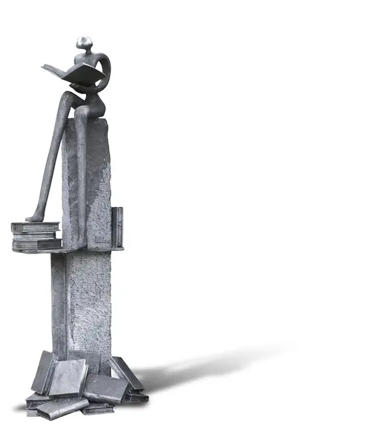 De lezer, Aluminium 160 × 50 cm