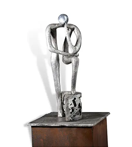 De denker, Aluminium 50 × 15 cm