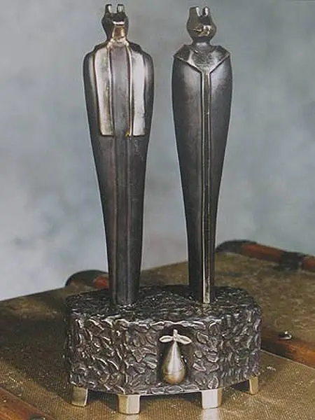 Prins en Prinses, Brons, hoogte 40 cm